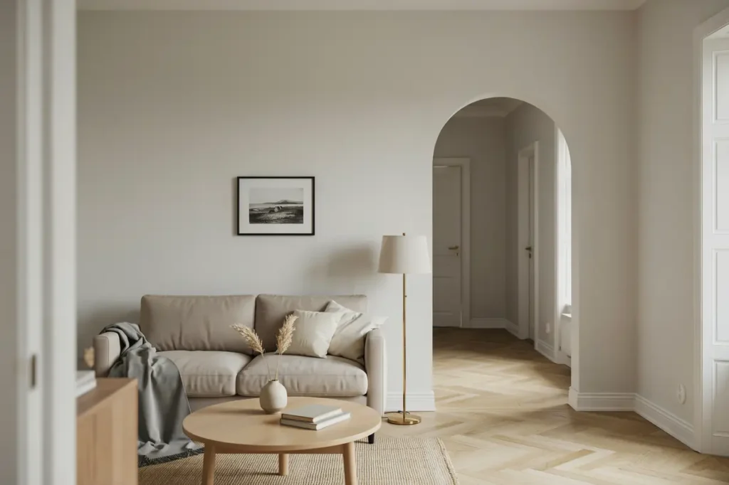 inv ndig m lning av vardagsrum och hall i rimbo