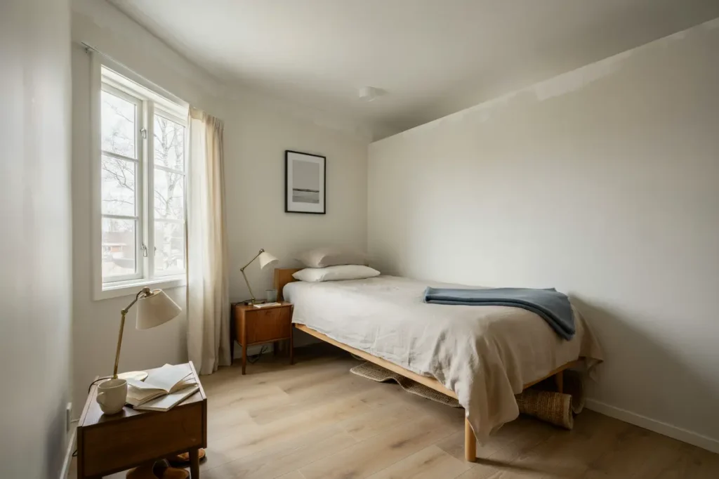 m lning av sovrum och tak i radhus i rimbo