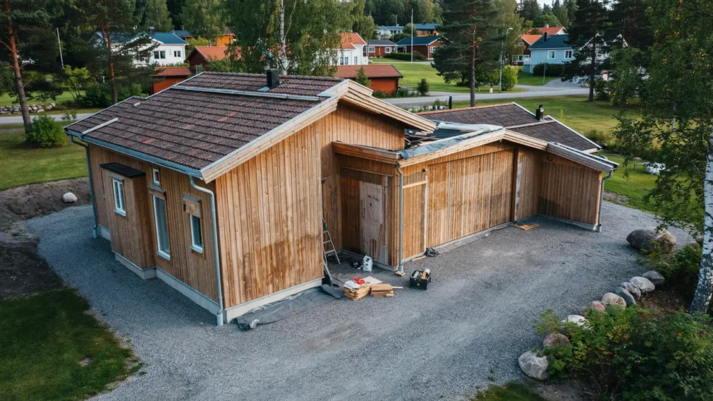 lasering av hus och dubbelgarage i rimbo